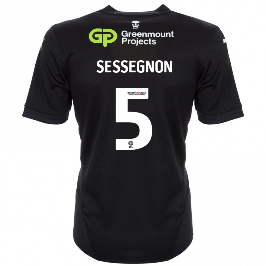 Kids Football Steven Sessegnon #5 Black Away Jersey 2024/25 T-Shirt Canada