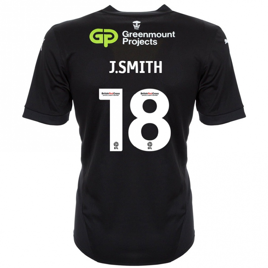 Kids Football Jonny Smith #18 Black Away Jersey 2024/25 T-Shirt Canada