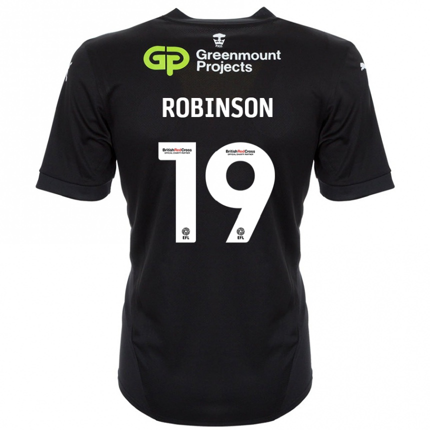 Enfant Football Maillot Luke Robinson #19 Noir Tenues Extérieur 2024/25 Canada