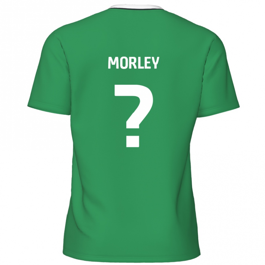 Kids Football Aaron Morley #0 Green White Stripes Away Jersey 2024/25 T-Shirt Canada