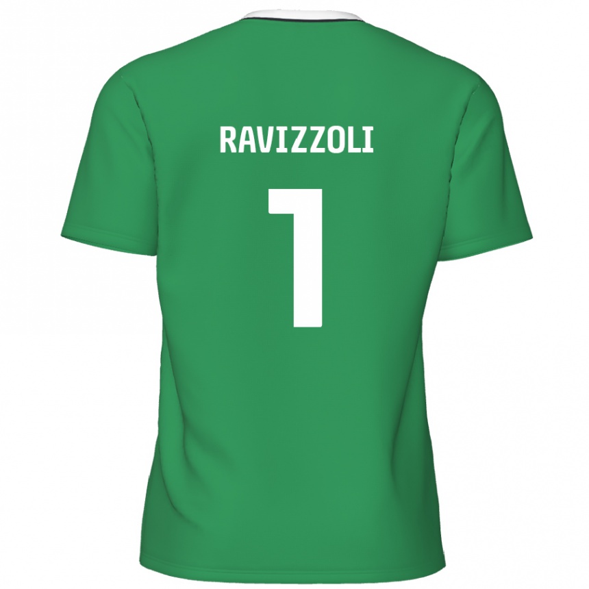 Kids Football Franco Ravizzoli #1 Green White Stripes Away Jersey 2024/25 T-Shirt Canada