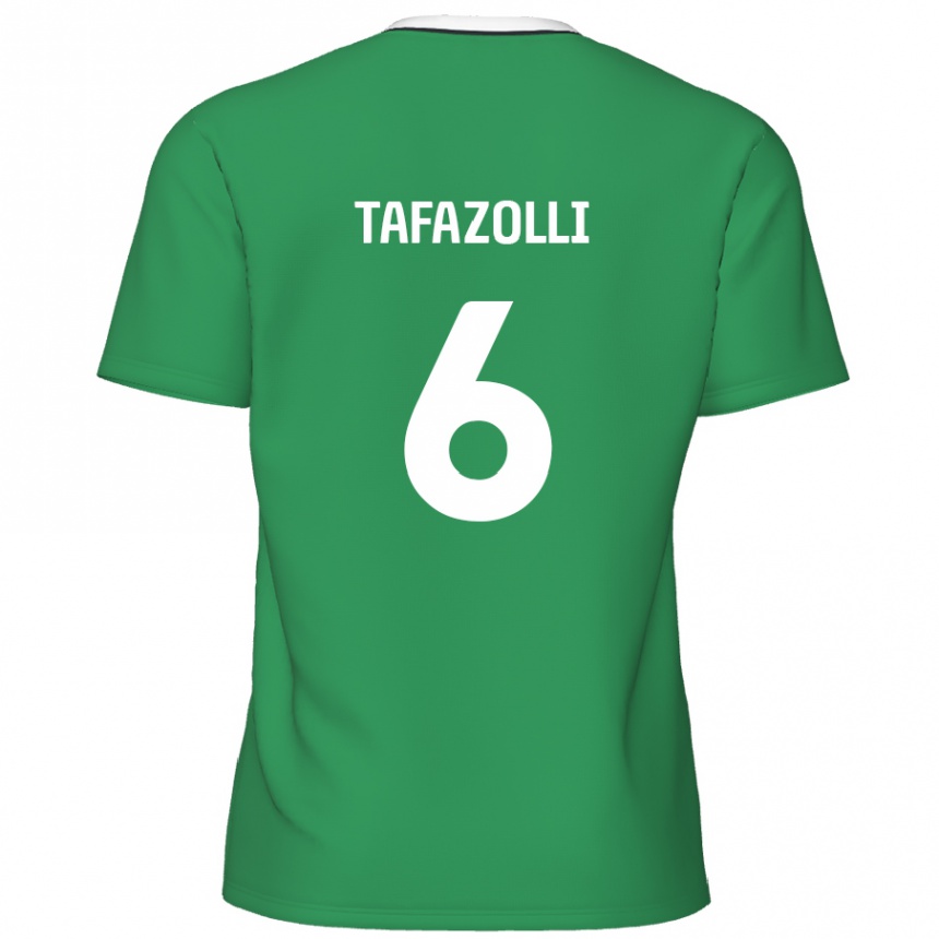 Kids Football Ryan Tafazolli #6 Green White Stripes Away Jersey 2024/25 T-Shirt Canada