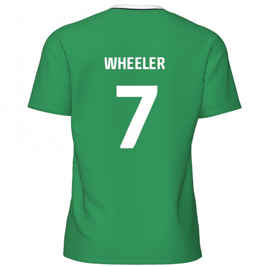 Kids Football David Wheeler #7 Green White Stripes Away Jersey 2024/25 T-Shirt Canada