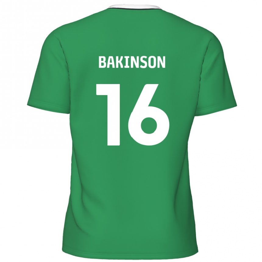 Kids Football Tyreeq Bakinson #16 Green White Stripes Away Jersey 2024/25 T-Shirt Canada