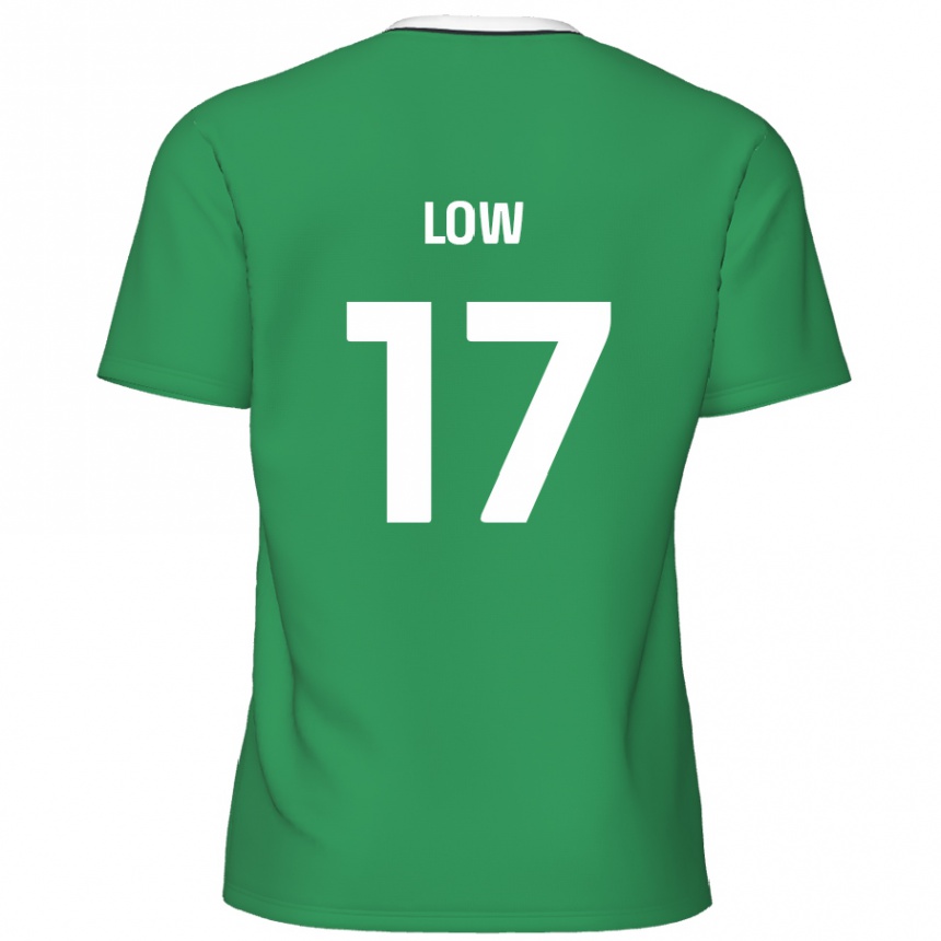 Kids Football Joe Low #17 Green White Stripes Away Jersey 2024/25 T-Shirt Canada