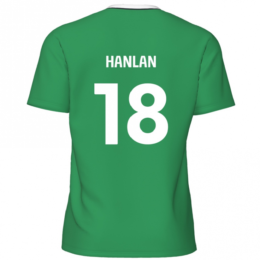 Kids Football Brandon Hanlan #18 Green White Stripes Away Jersey 2024/25 T-Shirt Canada