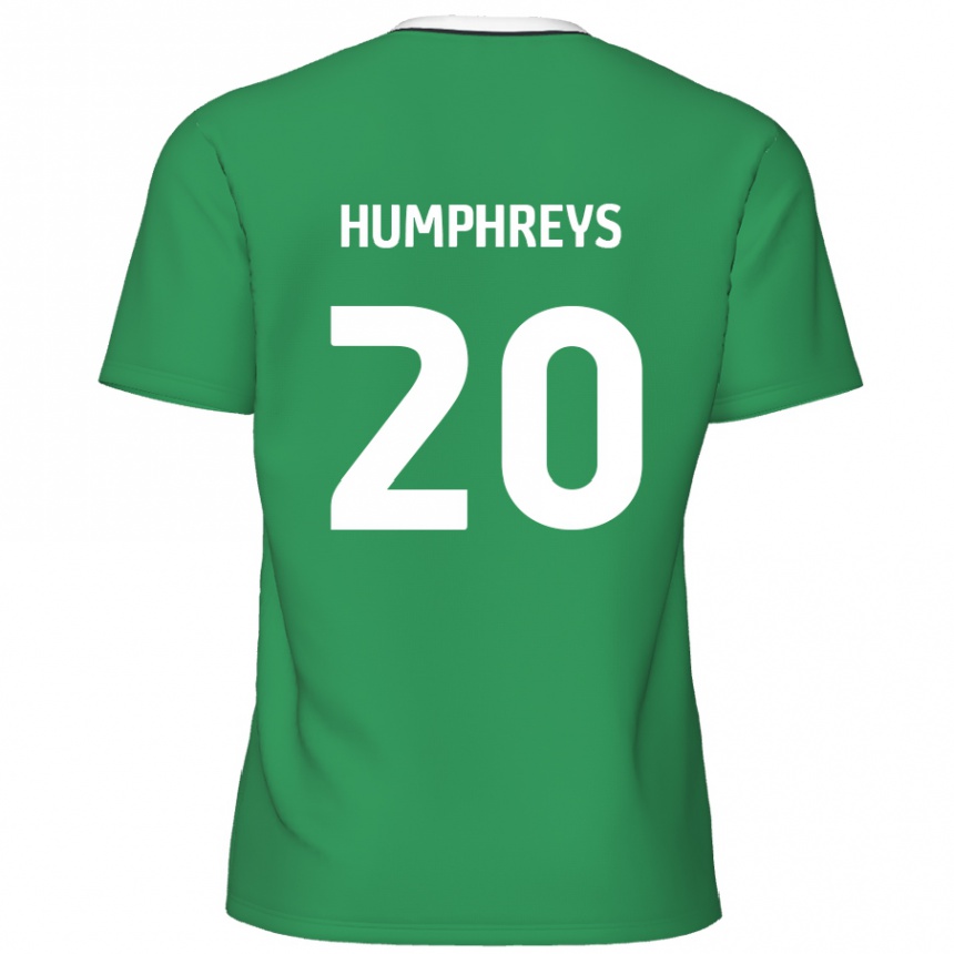 Kids Football Cameron Humphreys #20 Green White Stripes Away Jersey 2024/25 T-Shirt Canada