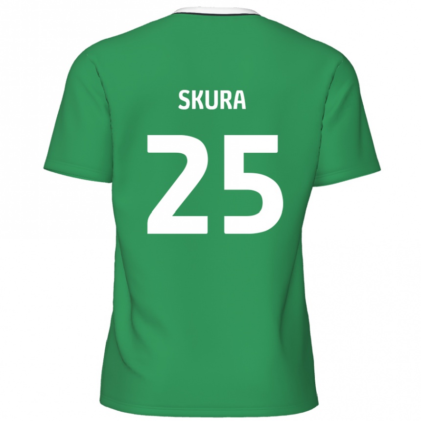 Kids Football Declan Skura #25 Green White Stripes Away Jersey 2024/25 T-Shirt Canada