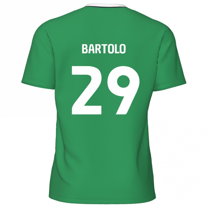 Kids Football Jaiden Bartolo #29 Green White Stripes Away Jersey 2024/25 T-Shirt Canada