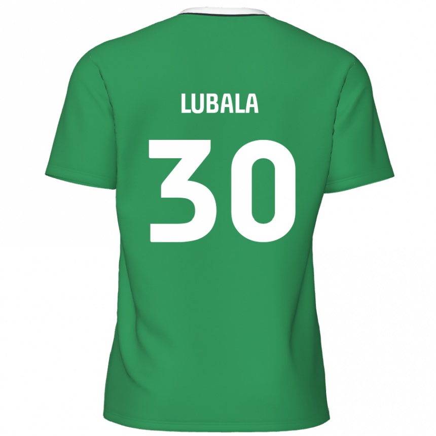 Kids Football Bez Lubala #30 Green White Stripes Away Jersey 2024/25 T-Shirt Canada