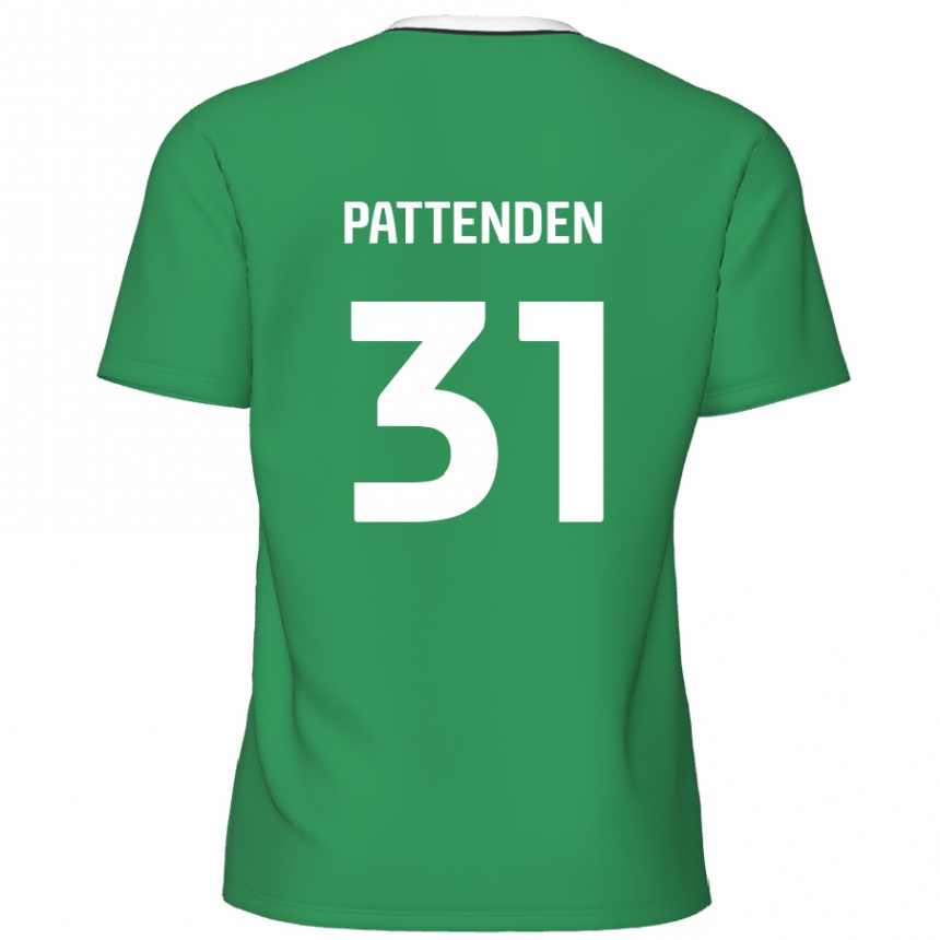 Kids Football Jasper Pattenden #31 Green White Stripes Away Jersey 2024/25 T-Shirt Canada