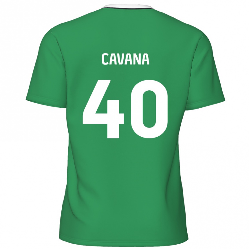 Kids Football Max Cavana #40 Green White Stripes Away Jersey 2024/25 T-Shirt Canada