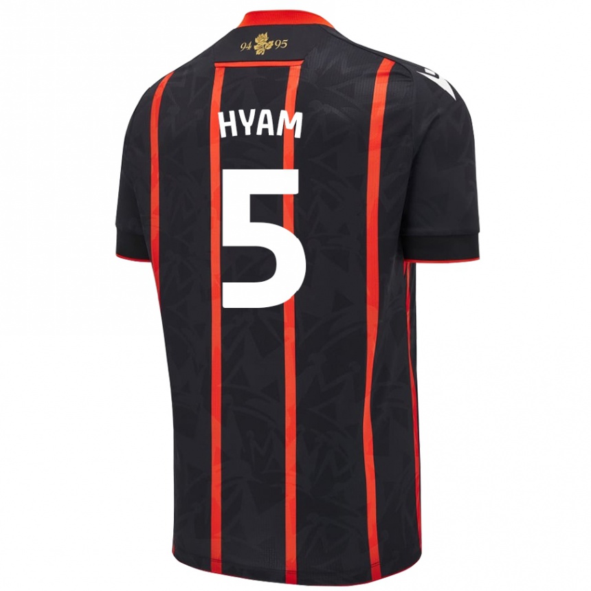 Kids Football Dominic Hyam #5 Black Red Away Jersey 2024/25 T-Shirt Canada