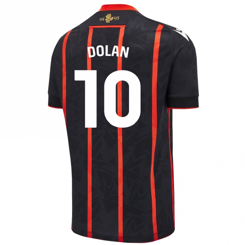 Kids Football Tyrhys Dolan #10 Black Red Away Jersey 2024/25 T-Shirt Canada