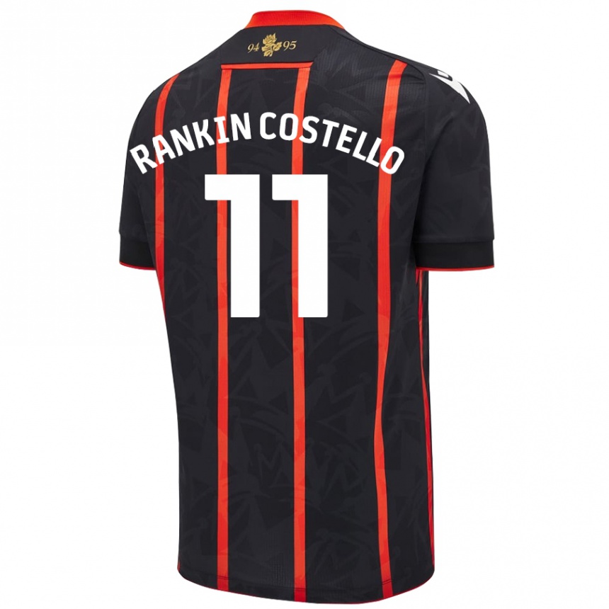 Kids Football Joe Rankin-Costello #11 Black Red Away Jersey 2024/25 T-Shirt Canada