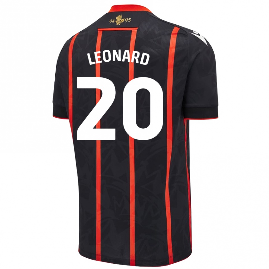 Kids Football Harry Leonard #20 Black Red Away Jersey 2024/25 T-Shirt Canada