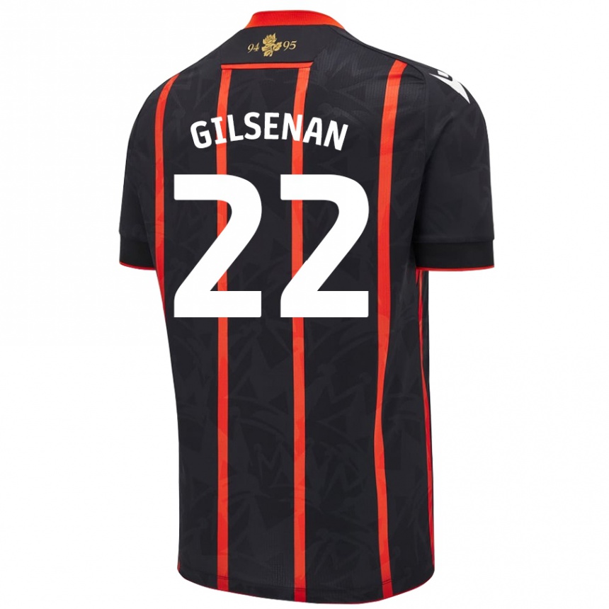 Kids Football Zak Gilsenan #22 Black Red Away Jersey 2024/25 T-Shirt Canada