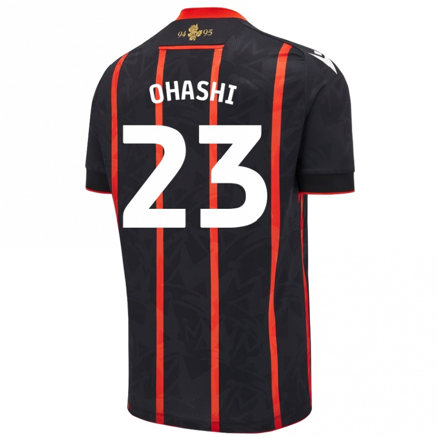 Kids Football Yuki Ohashi #23 Black Red Away Jersey 2024/25 T-Shirt Canada