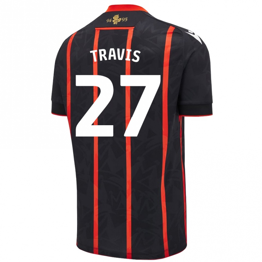 Kids Football Lewis Travis #27 Black Red Away Jersey 2024/25 T-Shirt Canada