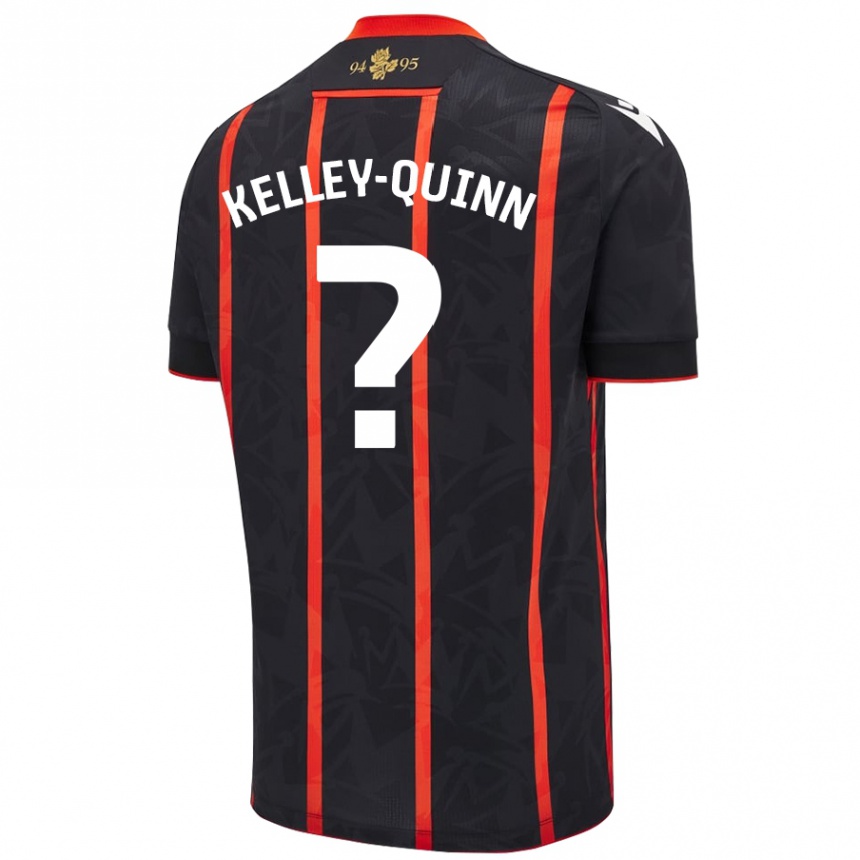 Kids Football Leon Kelley-Quinn #0 Black Red Away Jersey 2024/25 T-Shirt Canada