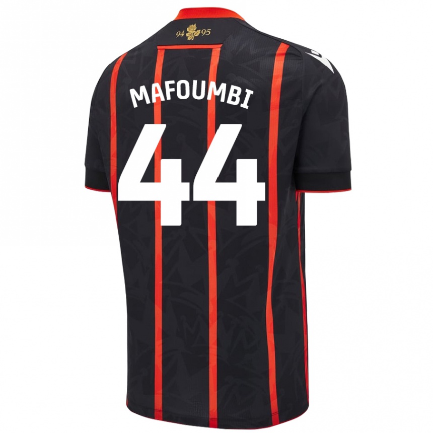 Kids Football Exaucé Mafoumbi #44 Black Red Away Jersey 2024/25 T-Shirt Canada