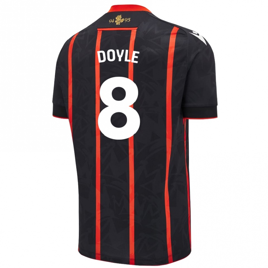 Kids Football Emma Doyle #8 Black Red Away Jersey 2024/25 T-Shirt Canada