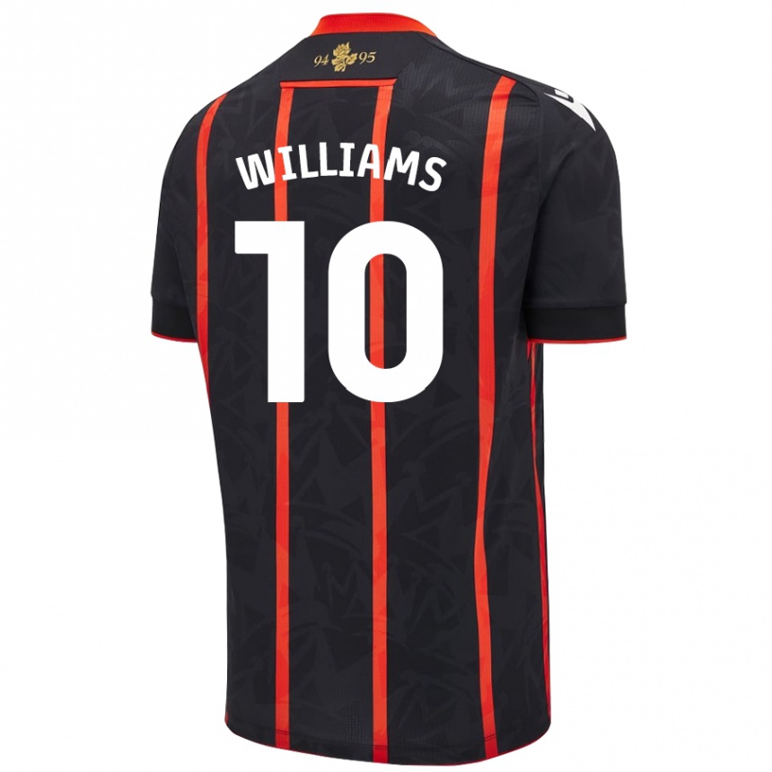 Kids Football Chloe Williams #10 Black Red Away Jersey 2024/25 T-Shirt Canada