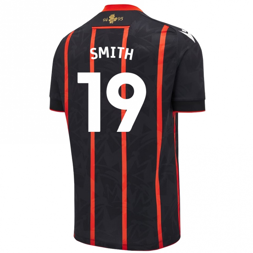 Kids Football Evie Smith #19 Black Red Away Jersey 2024/25 T-Shirt Canada