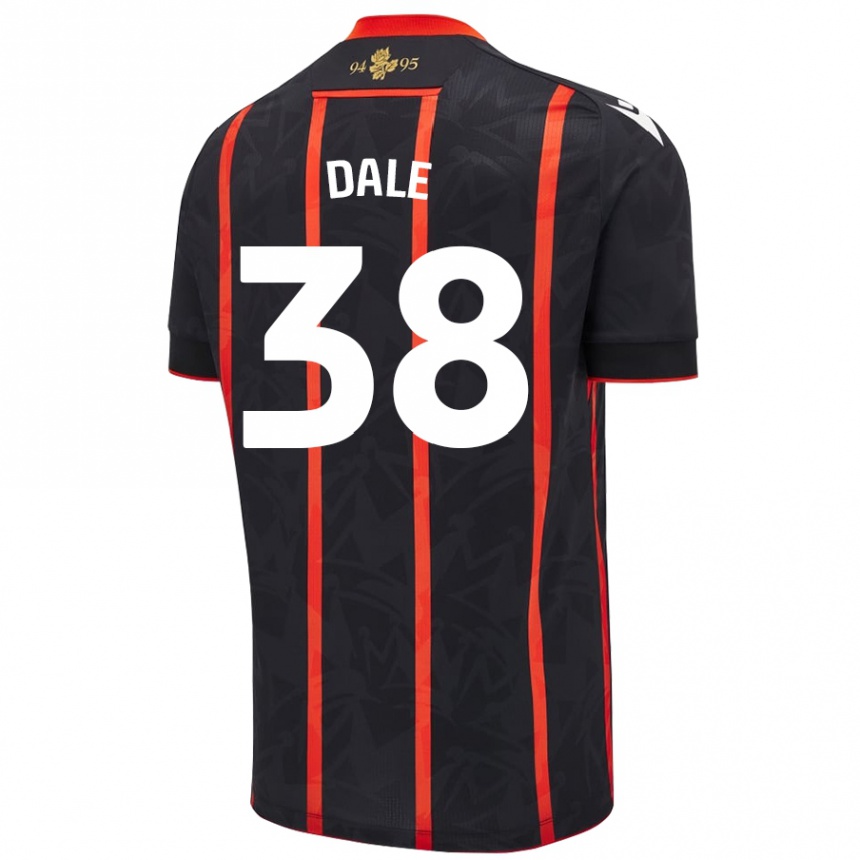 Kids Football Natasha Dale #38 Black Red Away Jersey 2024/25 T-Shirt Canada