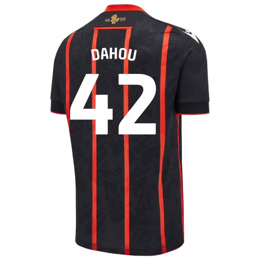 Kids Football Jemima Dahou #42 Black Red Away Jersey 2024/25 T-Shirt Canada