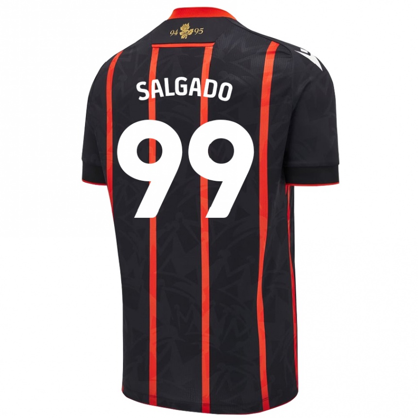 Kids Football Shanell Salgado #99 Black Red Away Jersey 2024/25 T-Shirt Canada