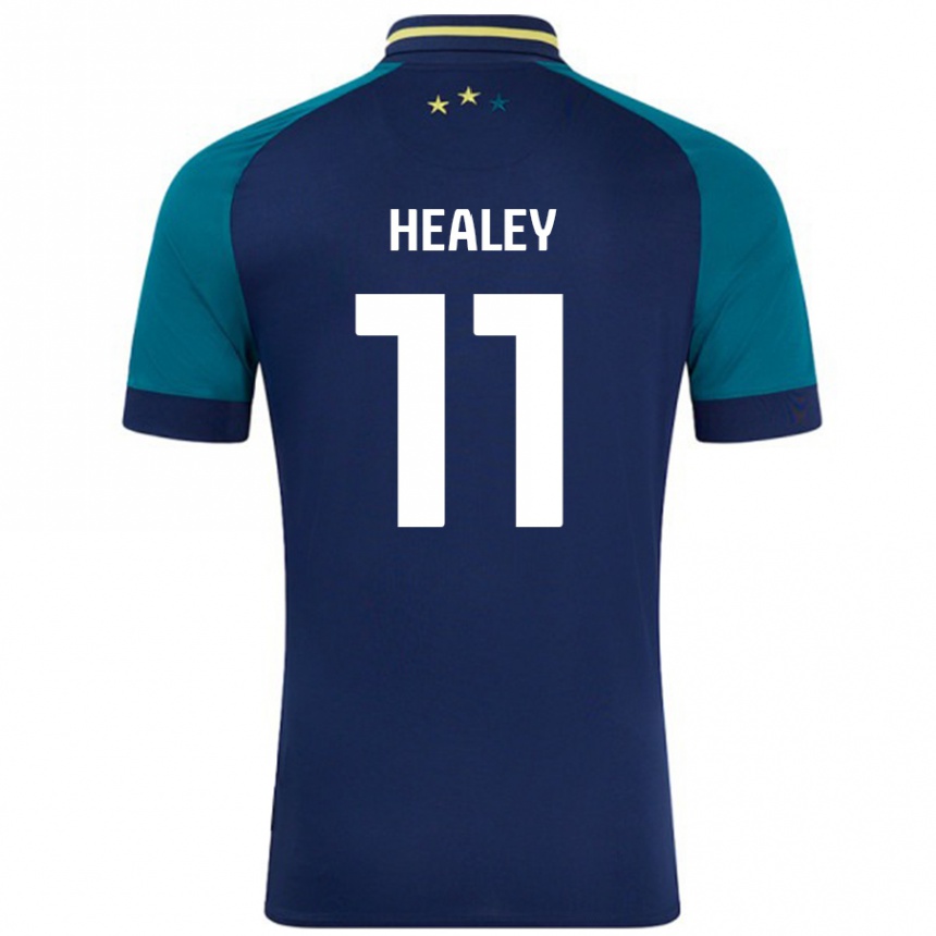 Kids Football Rhys Healey #11 Navy Dark Green Away Jersey 2024/25 T-Shirt Canada