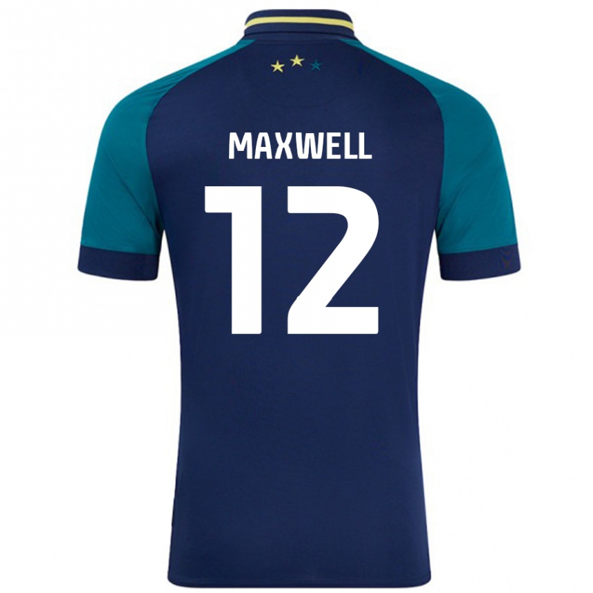 Enfant Football Maillot Chris Maxwell #12 Marine Vert Foncé Tenues Extérieur 2024/25 Canada