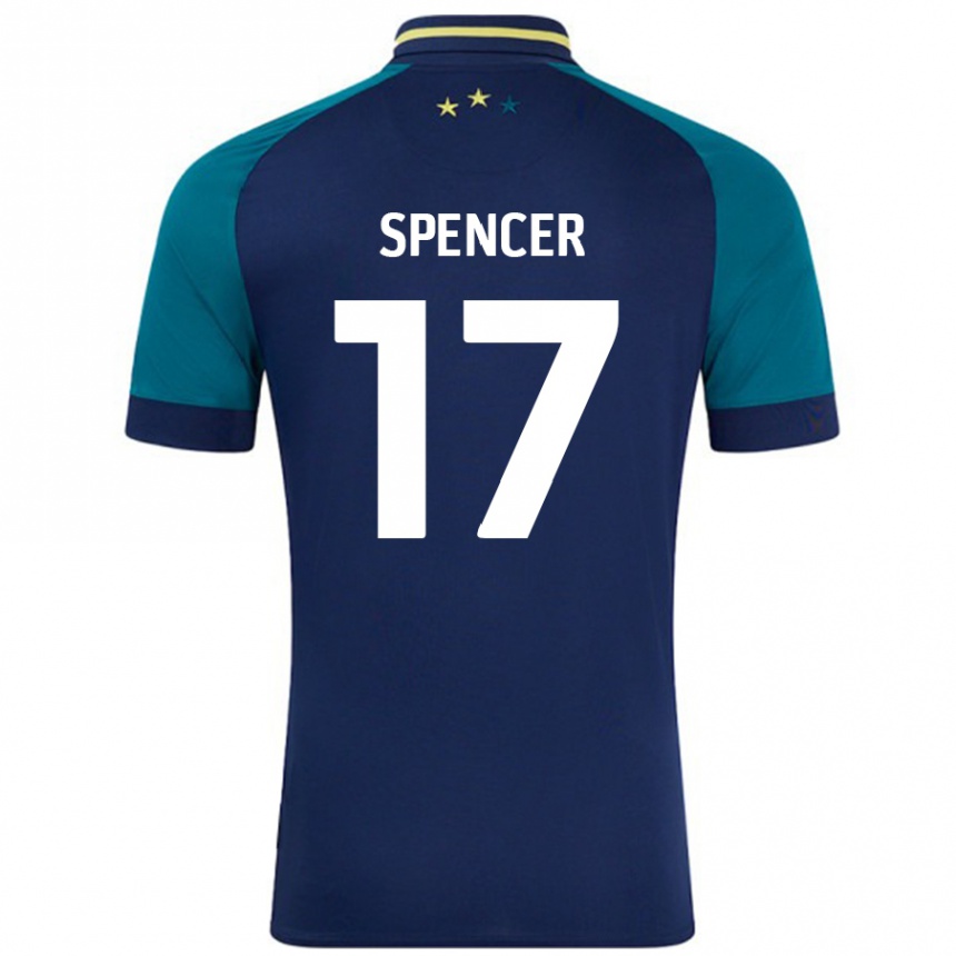 Kids Football Brodie Spencer #17 Navy Dark Green Away Jersey 2024/25 T-Shirt Canada