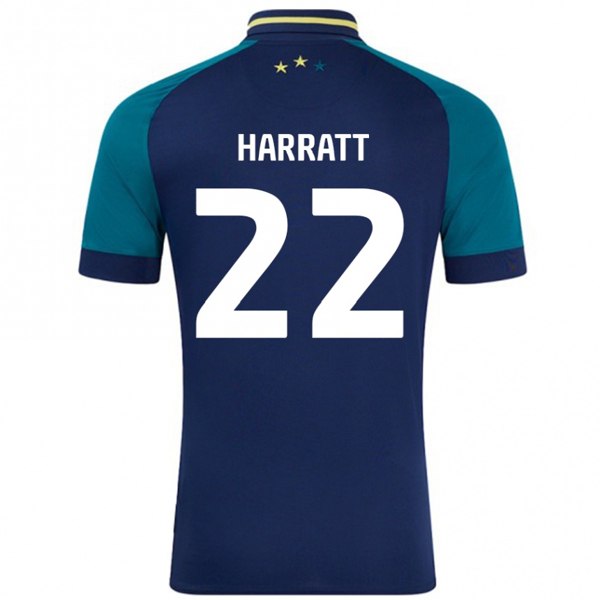 Kids Football Kian Harratt #22 Navy Dark Green Away Jersey 2024/25 T-Shirt Canada