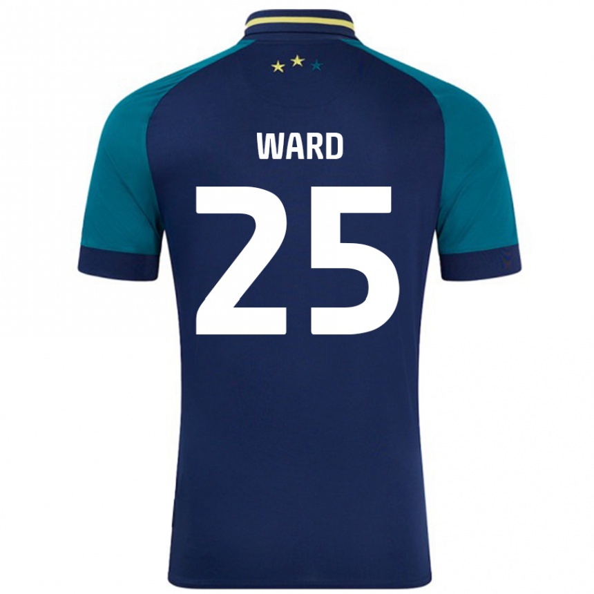 Kids Football Danny Ward #25 Navy Dark Green Away Jersey 2024/25 T-Shirt Canada