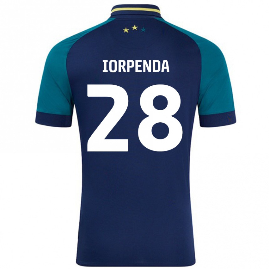 Kids Football Tom Iorpenda #28 Navy Dark Green Away Jersey 2024/25 T-Shirt Canada