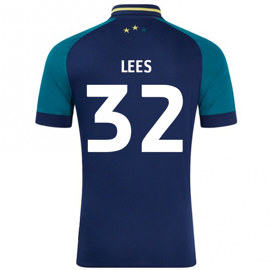 Kids Football Tom Lees #32 Navy Dark Green Away Jersey 2024/25 T-Shirt Canada