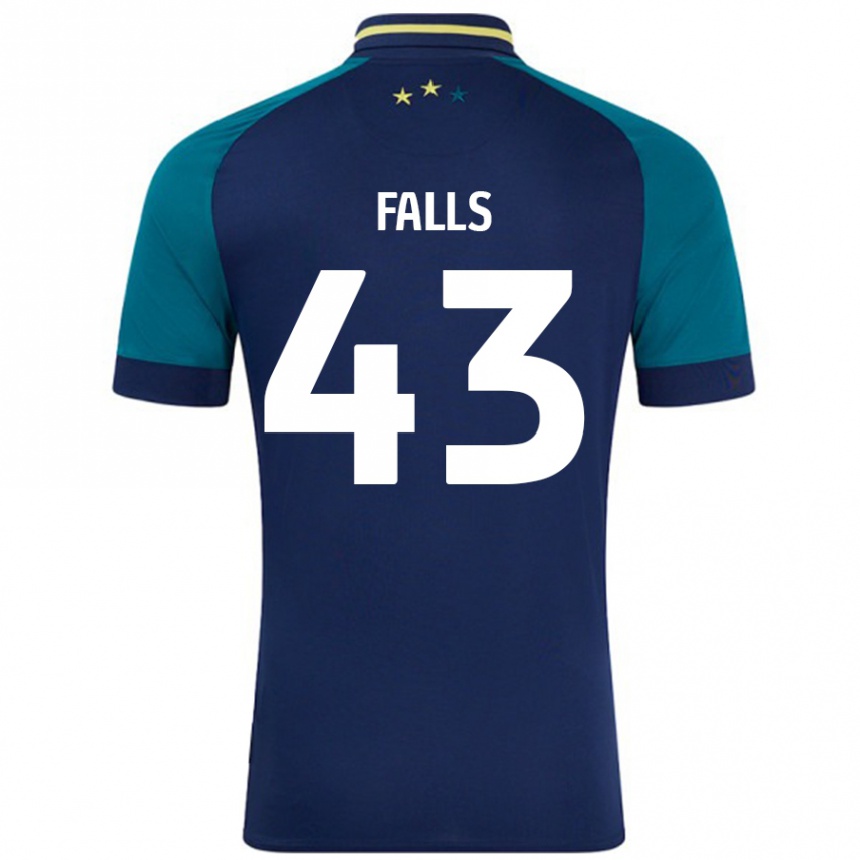 Kids Football Conor Falls #43 Navy Dark Green Away Jersey 2024/25 T-Shirt Canada