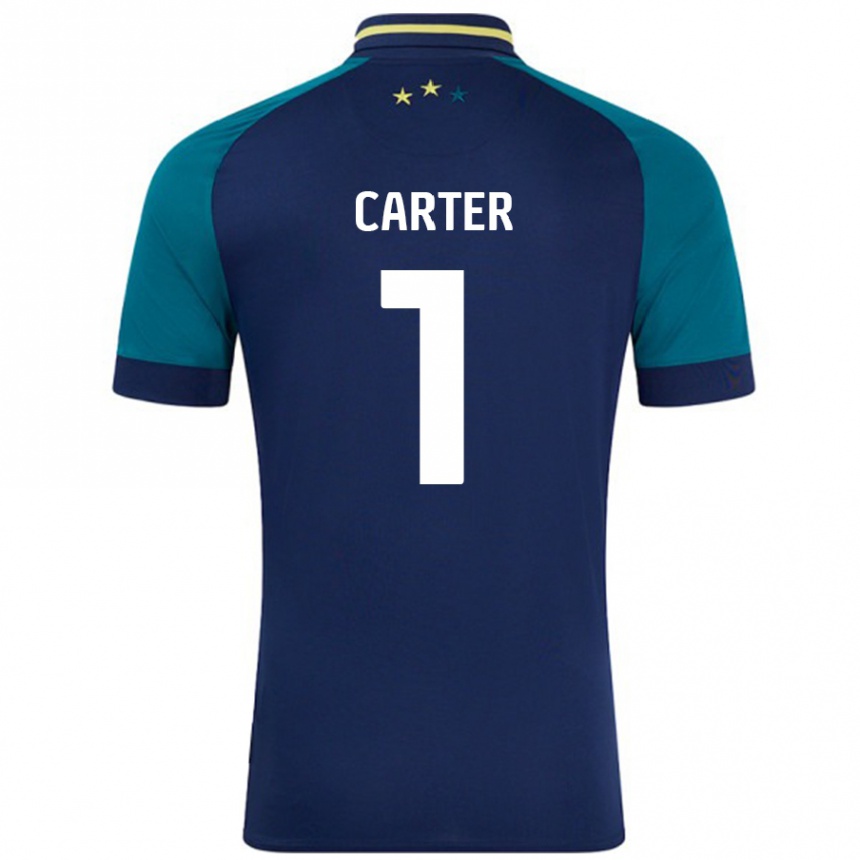 Enfant Football Maillot Laura Carter #1 Marine Vert Foncé Tenues Extérieur 2024/25 Canada