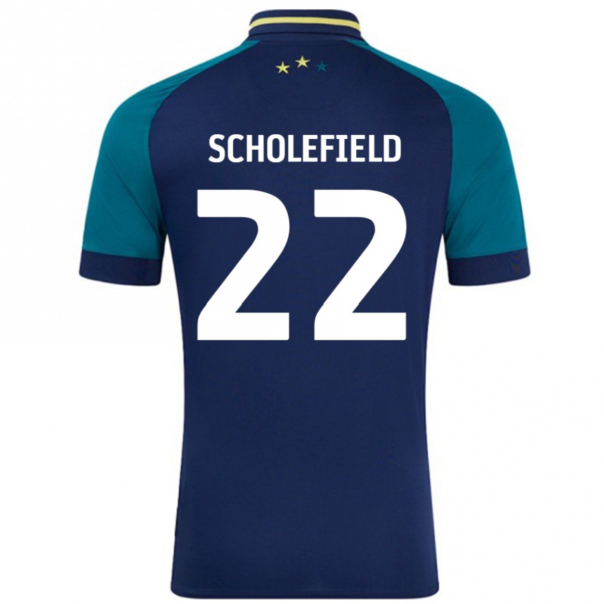 Kids Football Lois Scholefield #22 Navy Dark Green Away Jersey 2024/25 T-Shirt Canada