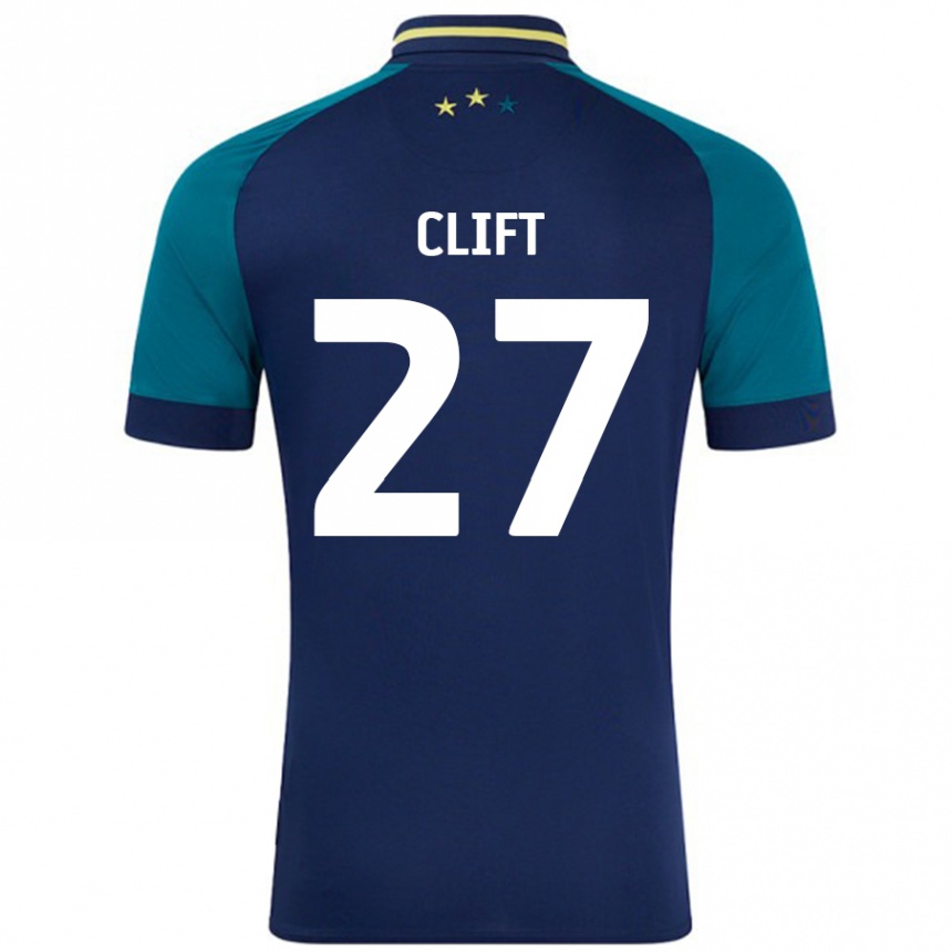 Kids Football Cassidy Clift #27 Navy Dark Green Away Jersey 2024/25 T-Shirt Canada