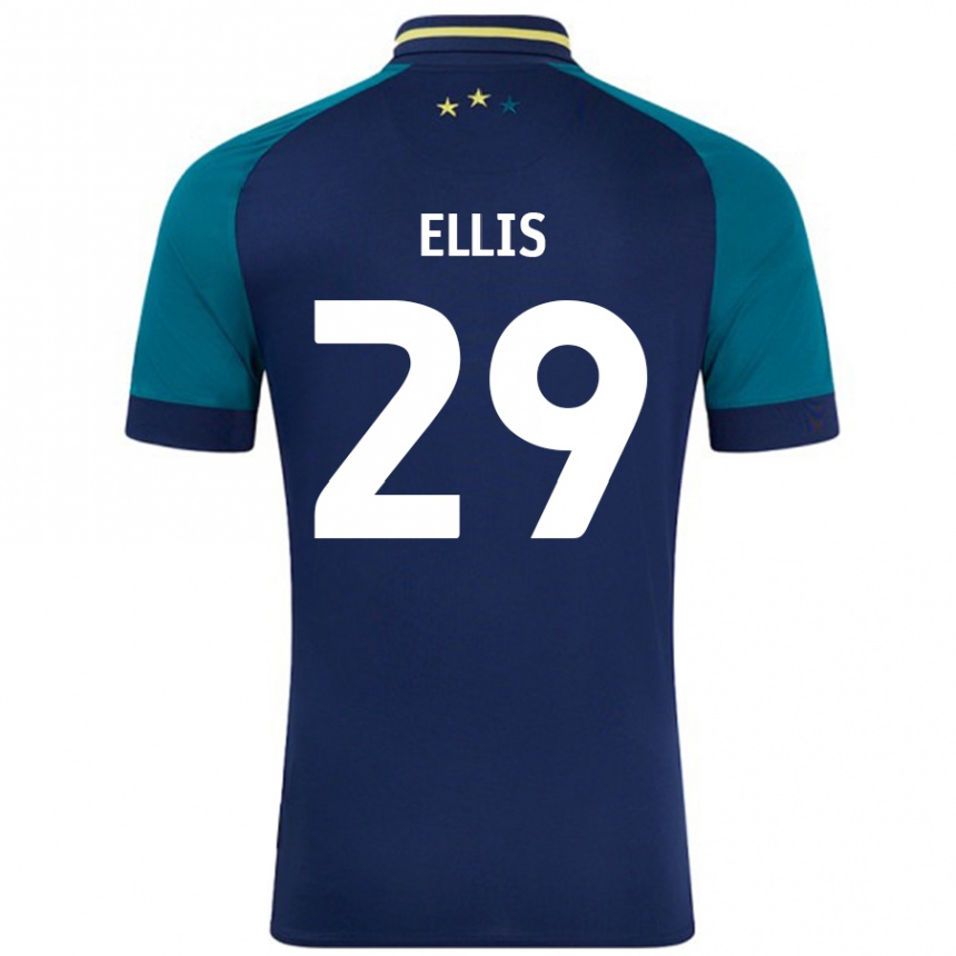 Kids Football Molly Ellis #29 Navy Dark Green Away Jersey 2024/25 T-Shirt Canada