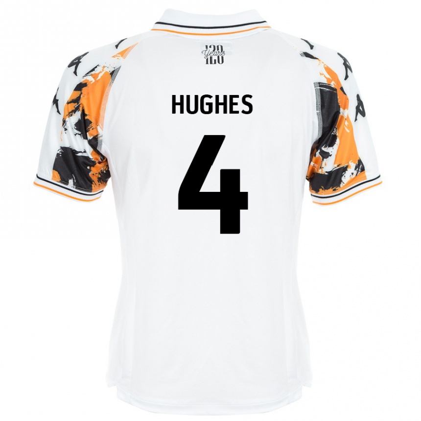 Kids Football Charlie Hughes #4 White Away Jersey 2024/25 T-Shirt Canada