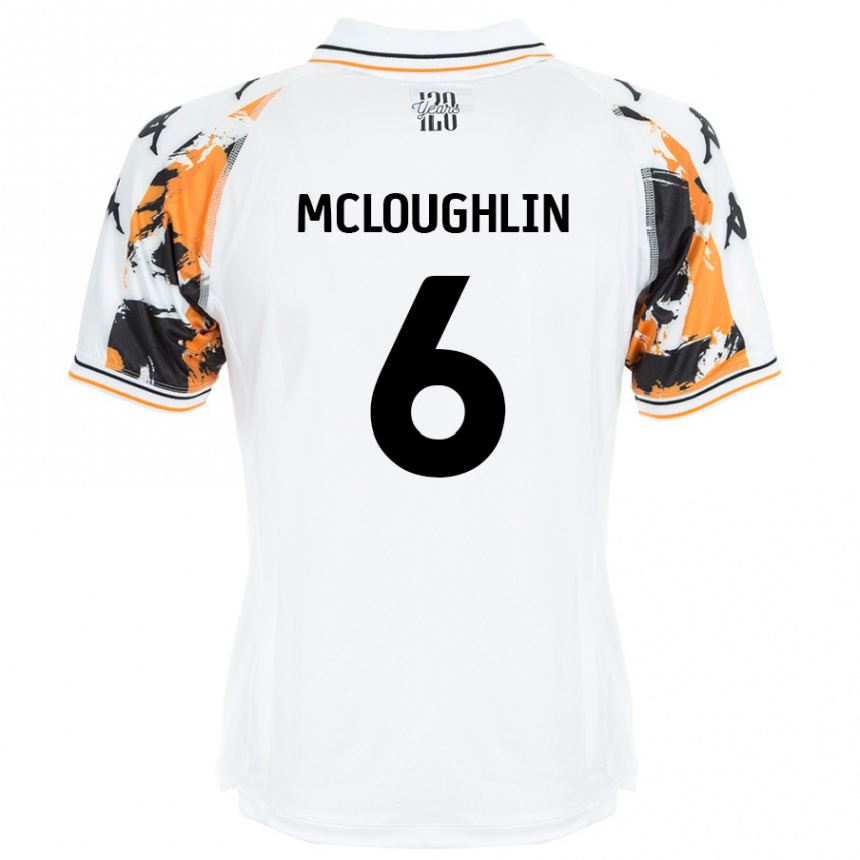 Kids Football Sean Mcloughlin #6 White Away Jersey 2024/25 T-Shirt Canada