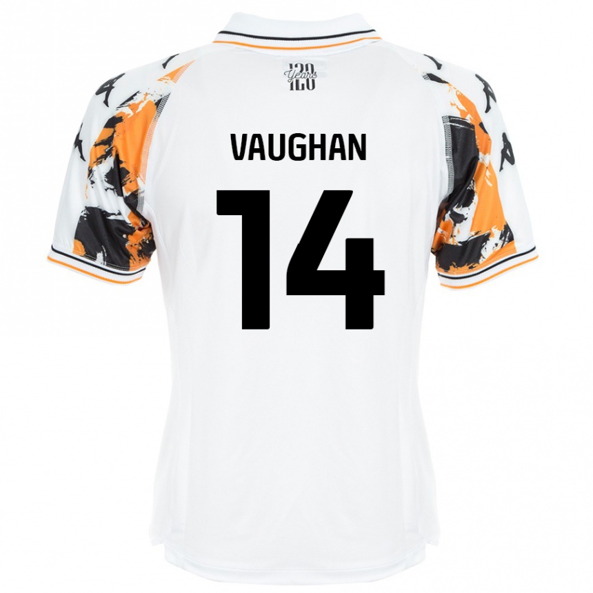 Kids Football Harry Vaughan #14 White Away Jersey 2024/25 T-Shirt Canada