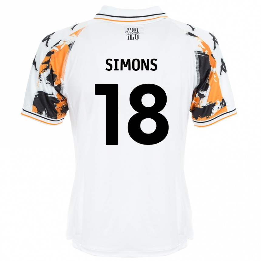 Kids Football Xavier Simons #18 White Away Jersey 2024/25 T-Shirt Canada