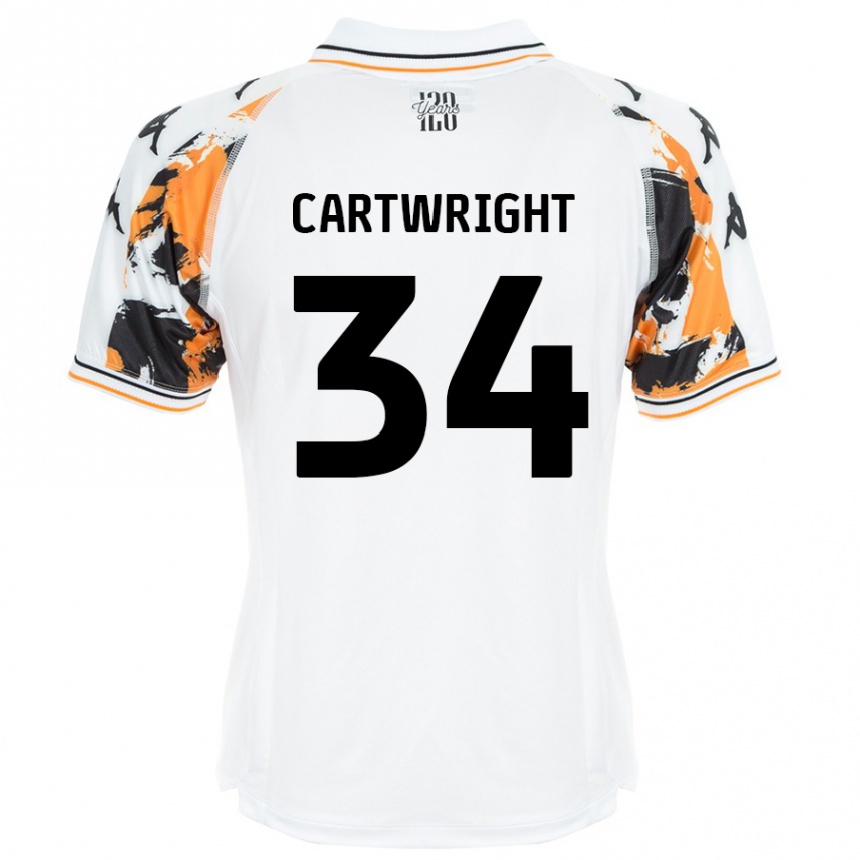 Kids Football Harvey Cartwright #34 White Away Jersey 2024/25 T-Shirt Canada