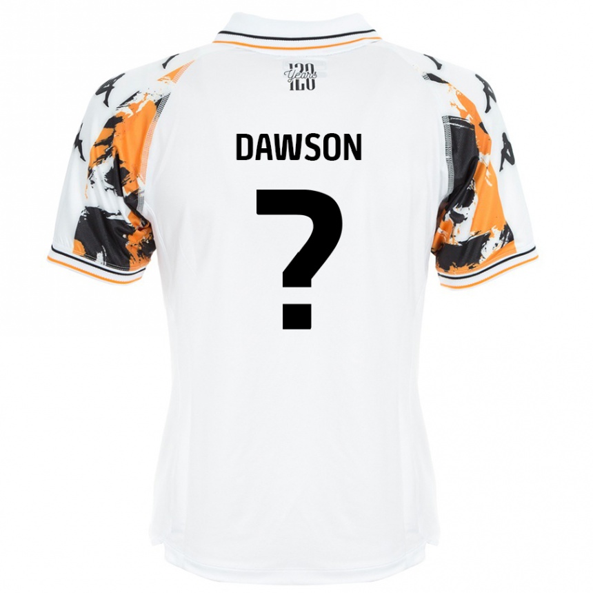 Kids Football Lucas Dawson #0 White Away Jersey 2024/25 T-Shirt Canada