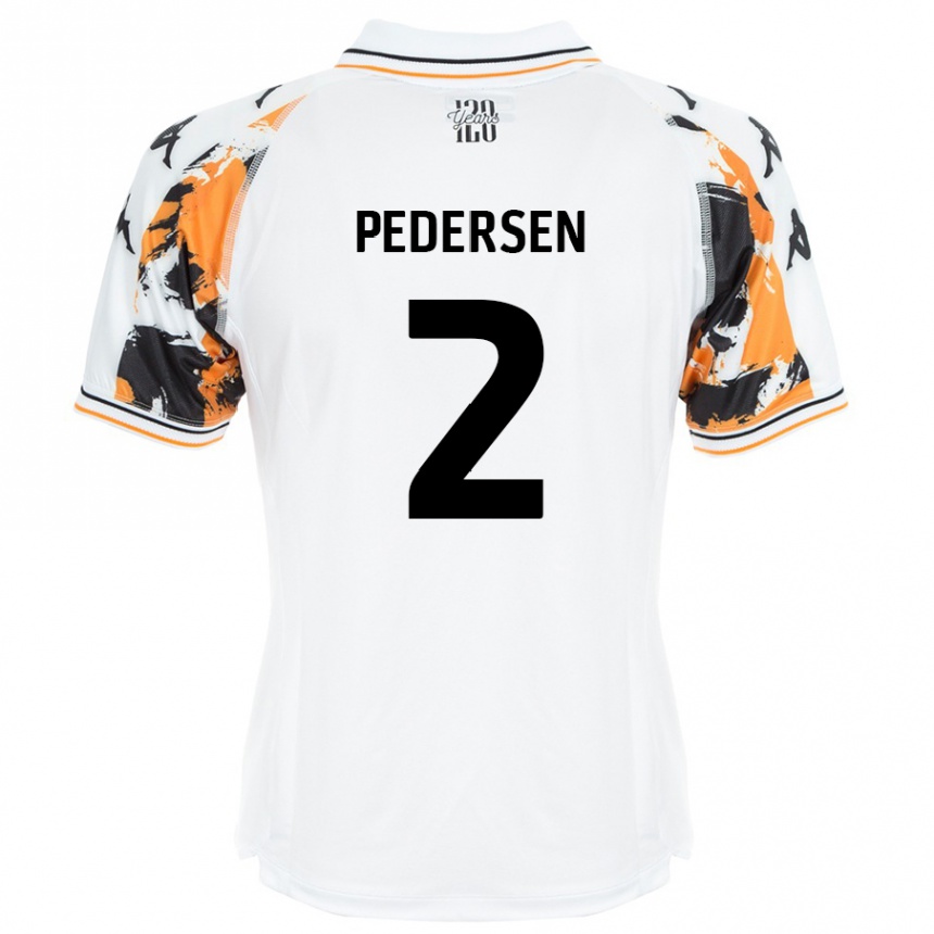 Kids Football Eden Pedersen #2 White Away Jersey 2024/25 T-Shirt Canada